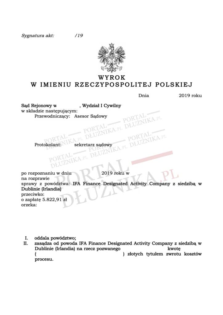 Wygrana z IFA Finance Designated Activity Company