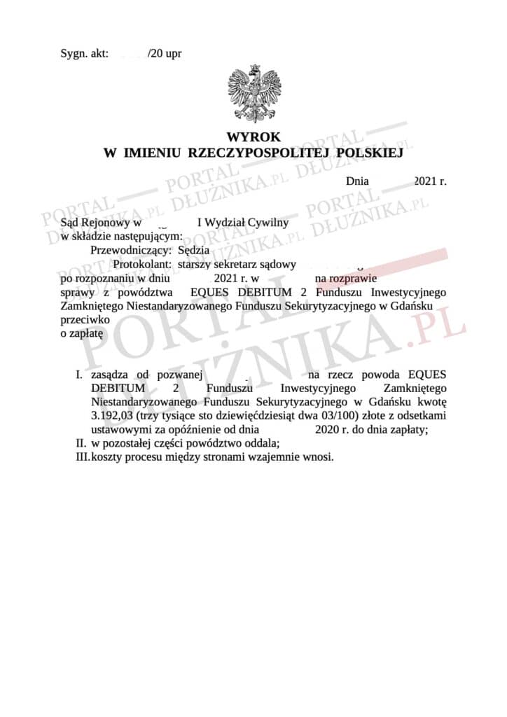 Sprawy z powództwa Eques Debitum - Kancelaria Oddłużeniowa