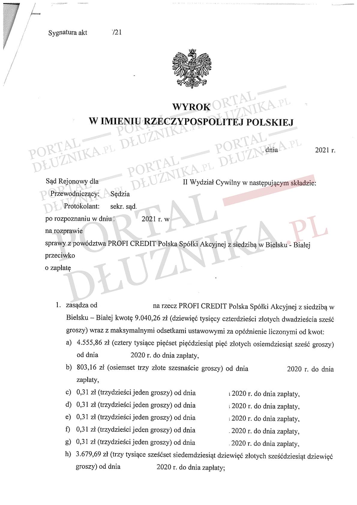 Ograniczenie powództw Profi Credit