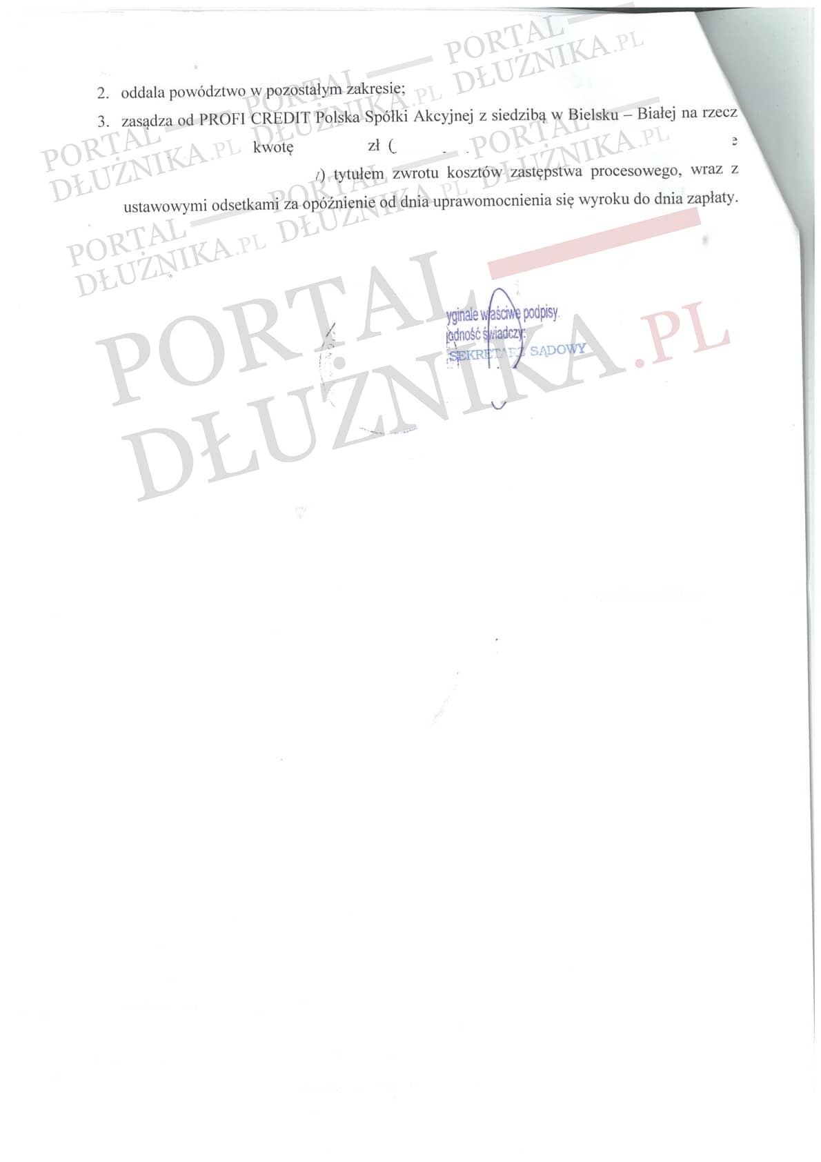 Ograniczenie powództw Profi Credit