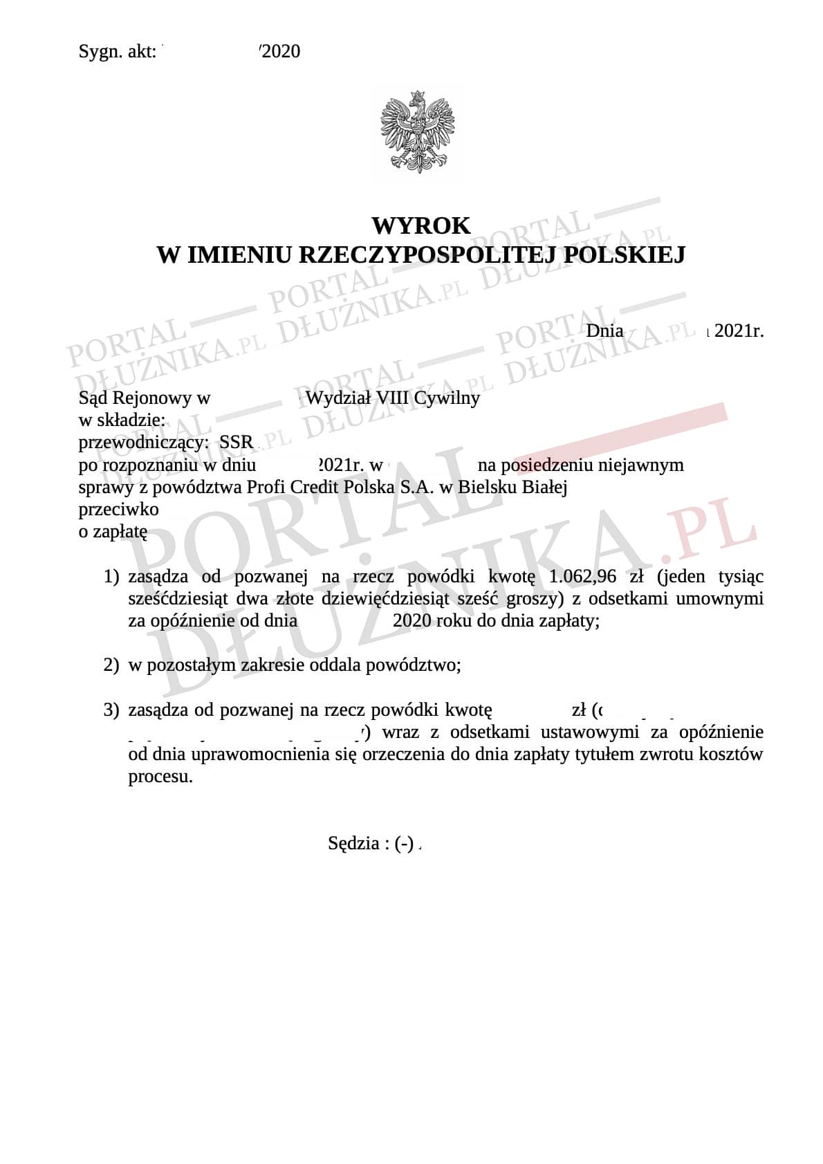 Ograniczenie powództw Profi Credit