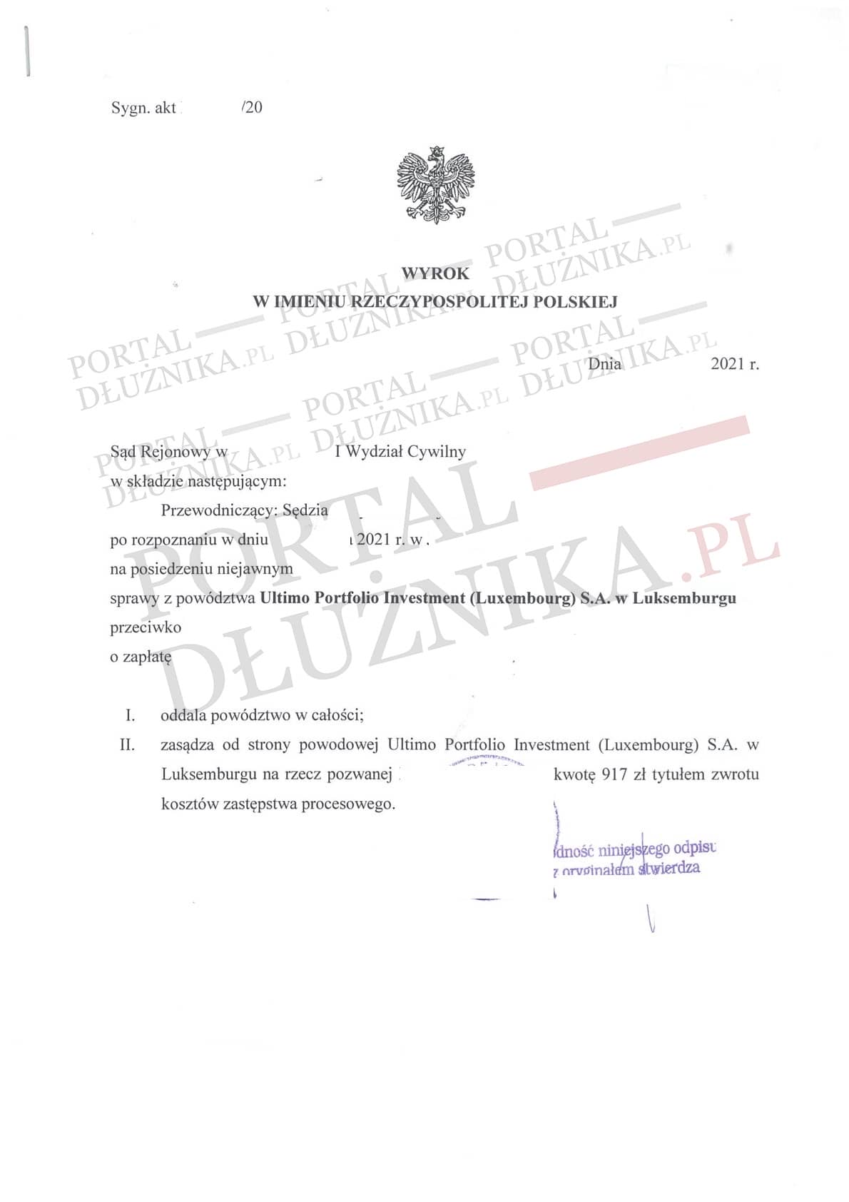 Sprzeciwy od nakazów w sprawach z Ultimo