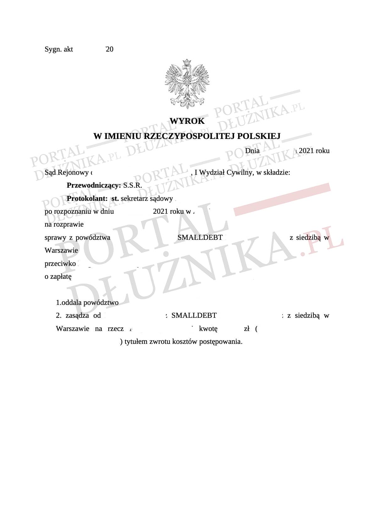 Zadłużanie się w chwilówkach to zmora naszych czasów. Z wieloma jednak można wygrać w sądzie co kolejny raz udowadaniamy. Dziś wygrana z firmą Smalldebt