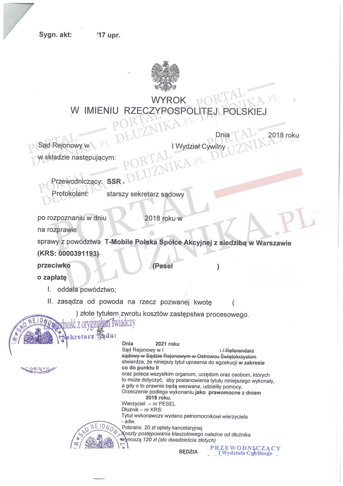 klauzula wykonalności