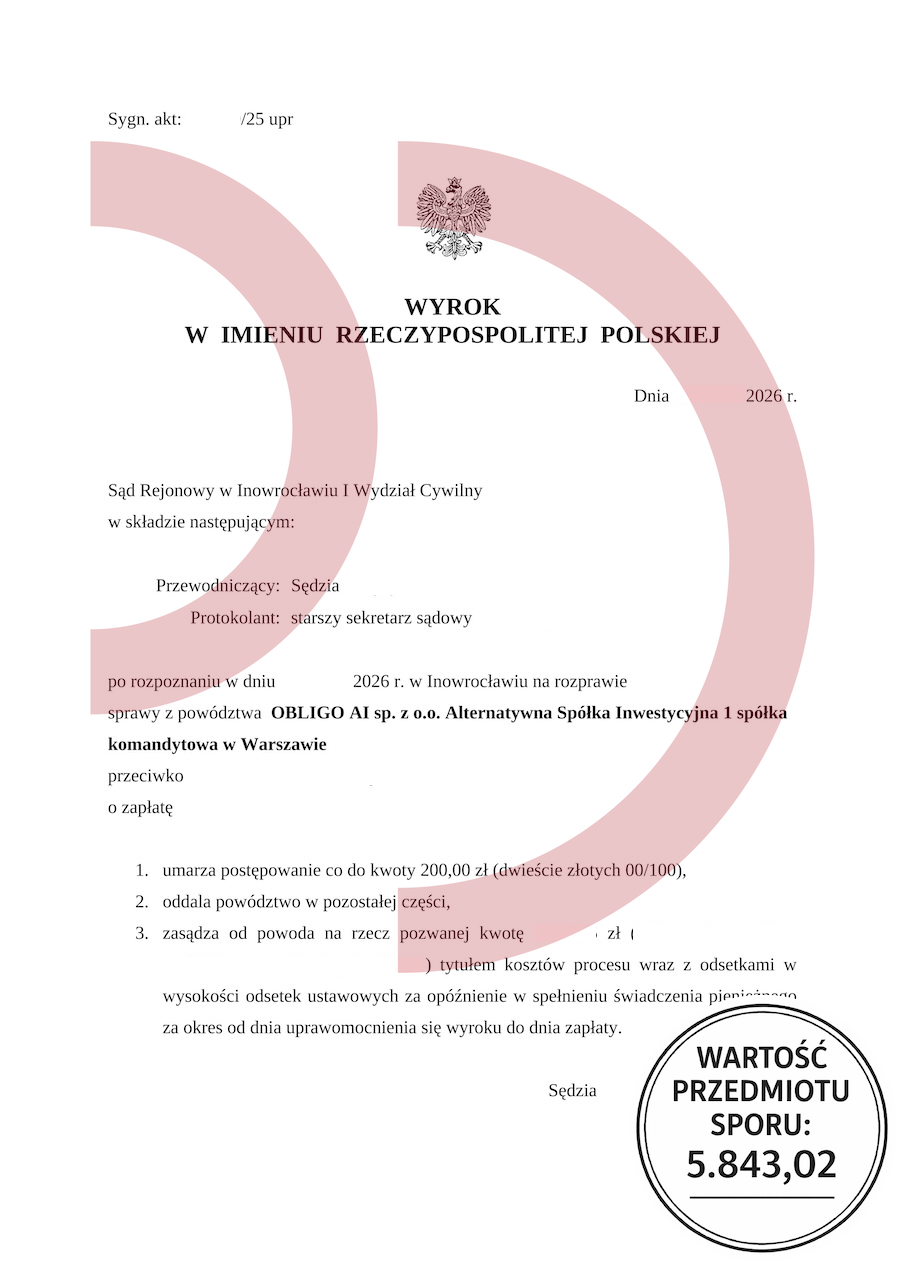Orzeczenie potwierdzające oddłużanie i zakończenie windykacji