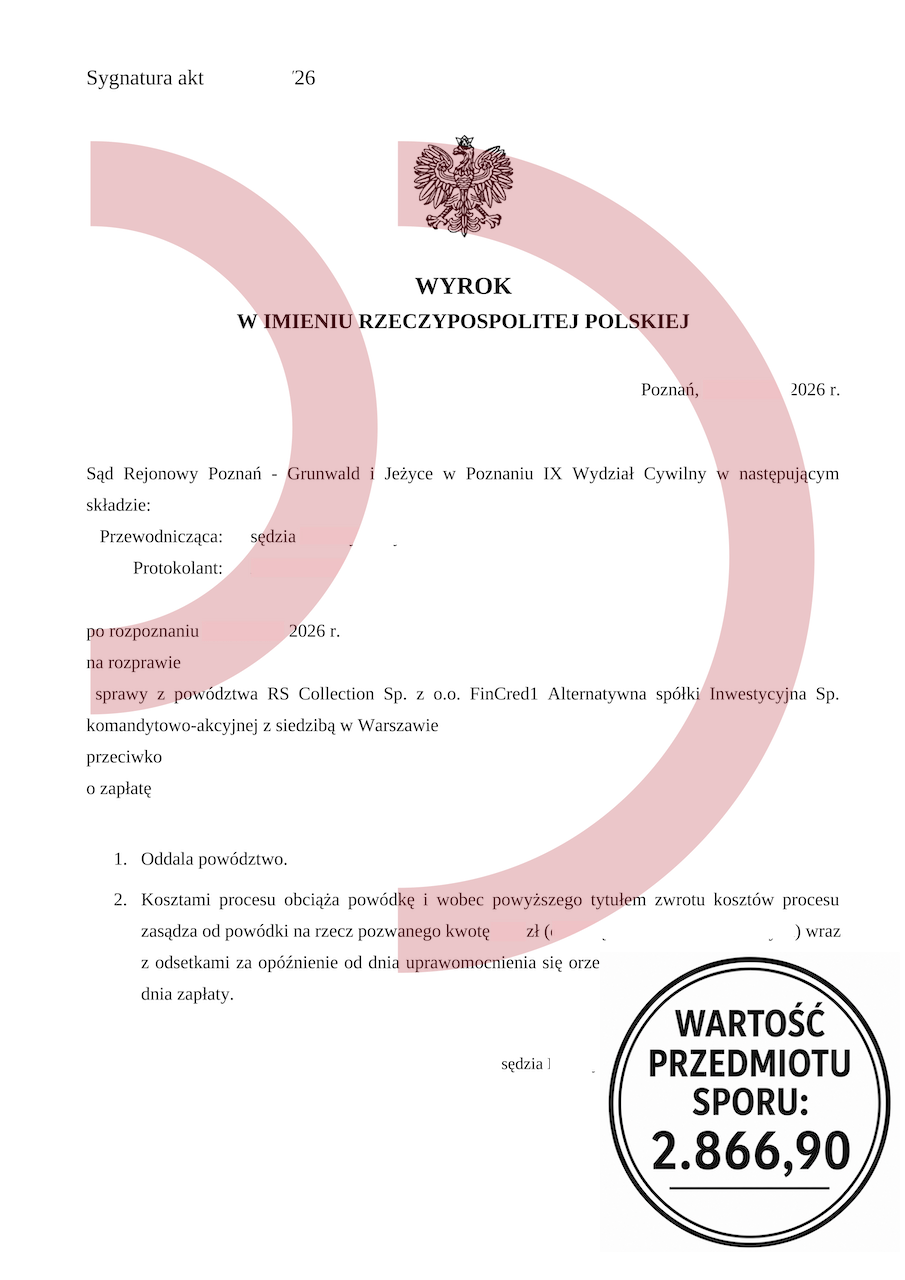 Pożyczka z komornikiem czy jest możliwa oraz wygrana Kancelarii Oddłużeniowej z Efficenter