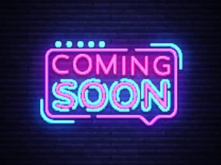 Coming Soon Neon Sign Vector. Coming Soon Badge in neon style, design element, light banner, announcement neon signboard, night neon advensing. Vector Illustration