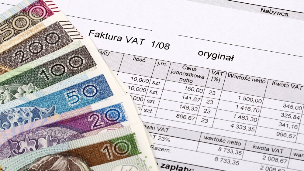 Polish VAT invoice with Polish Zloty