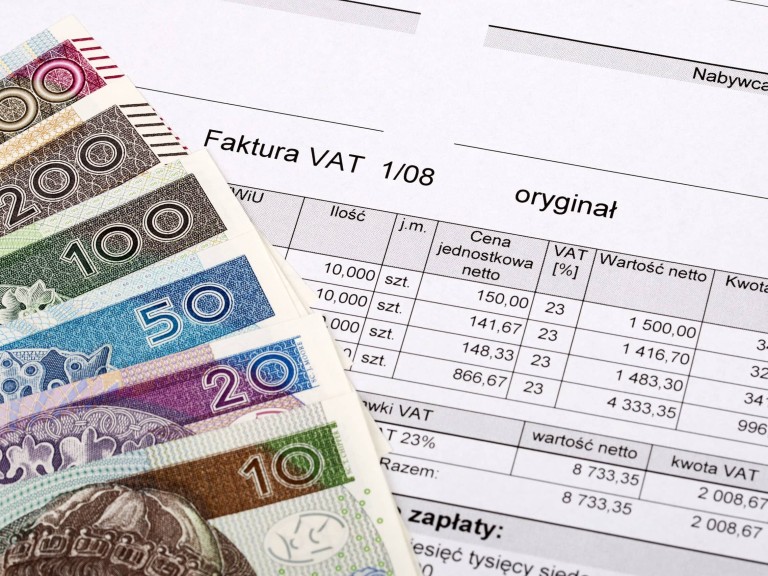 Polish VAT invoice with Polish Zloty