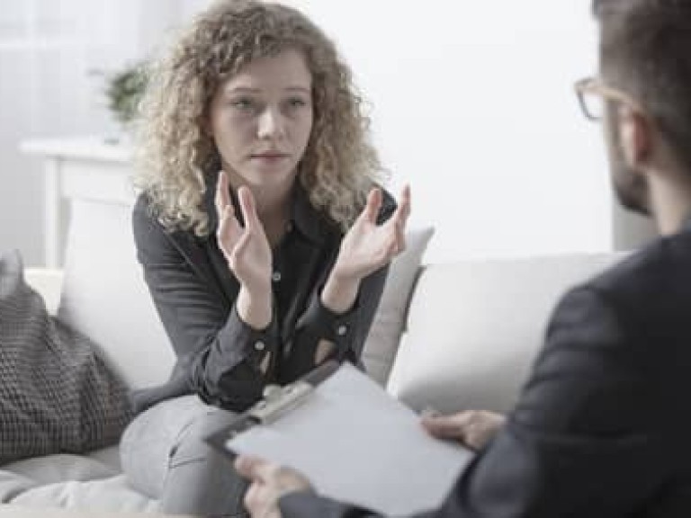 Stressed woman with emotional problem