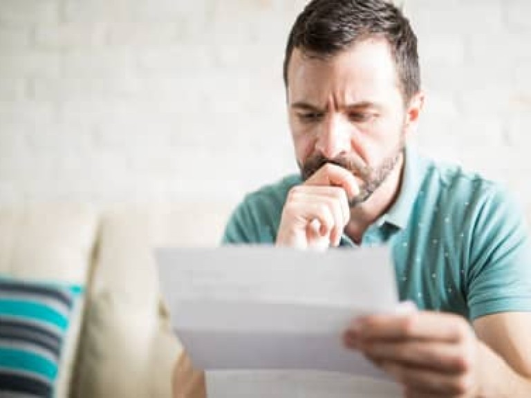 Man worried about his monthly payments