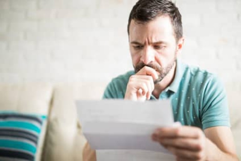 Man worried about his monthly payments